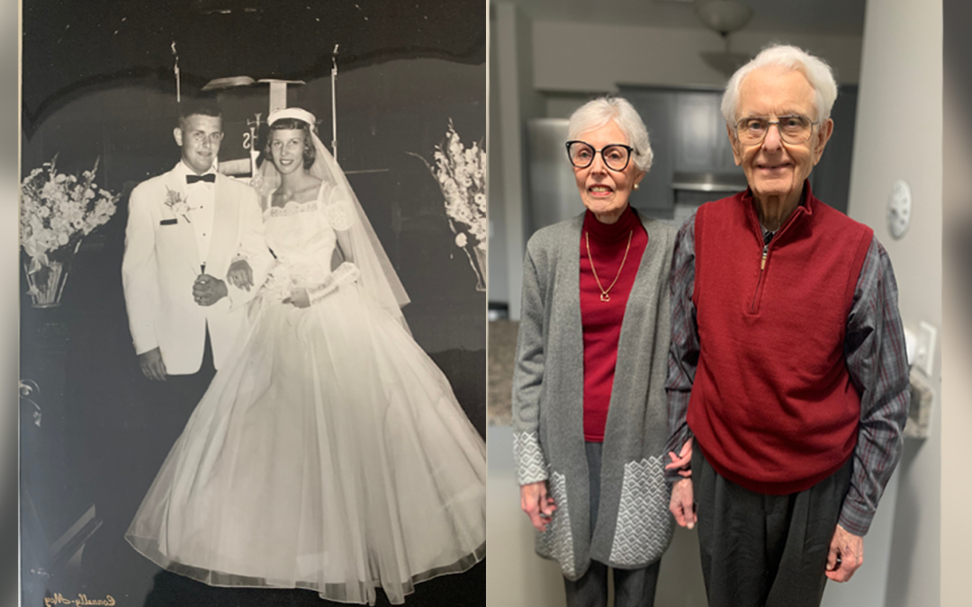 Married Senior couple at village park