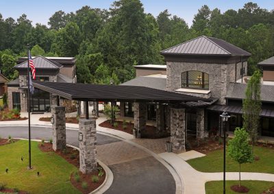 Exterior shot of the entrance to Village Park Alpharetta