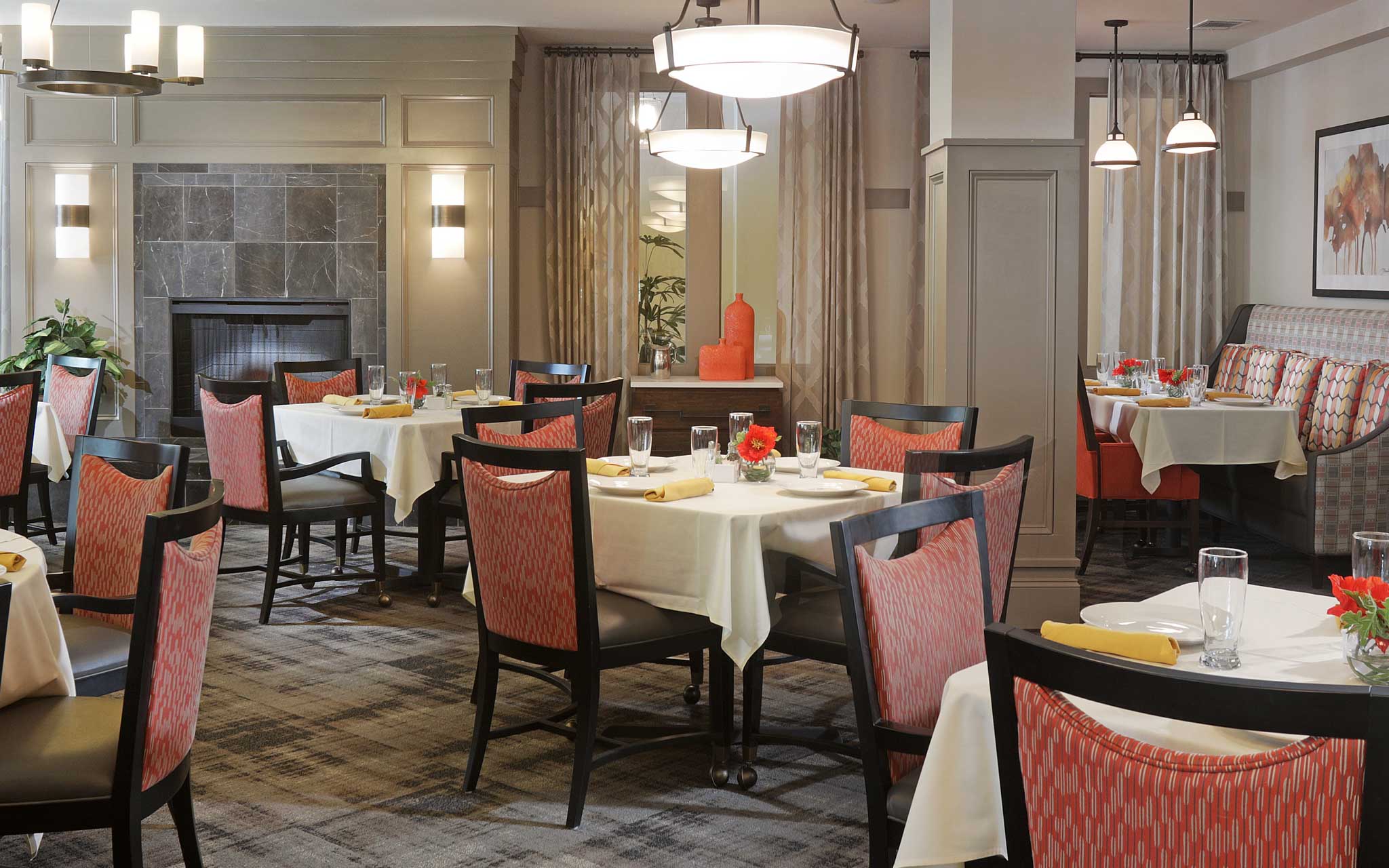 The dining room at Village Park Alpharetta