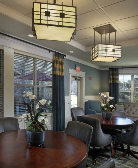seating area with tables