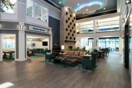 lobby and game room